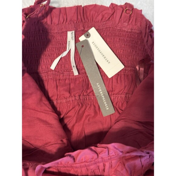 Anthropologie Sleeveless Square Neck Ruffle Tiered Midi Dress Sz Sm Pink - Picture 8 of 9